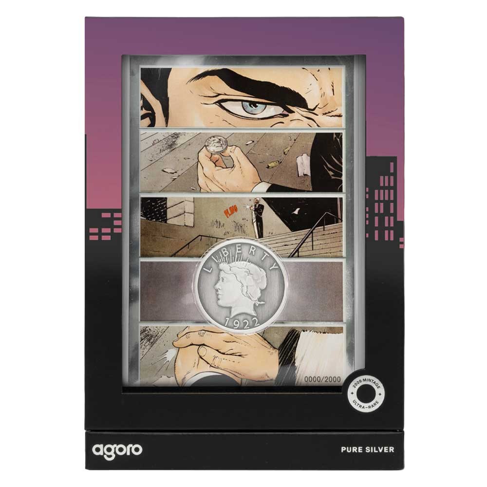 2026 $1 DC Two Face Silver Coin & Foil By Agoro Mintage of 2000