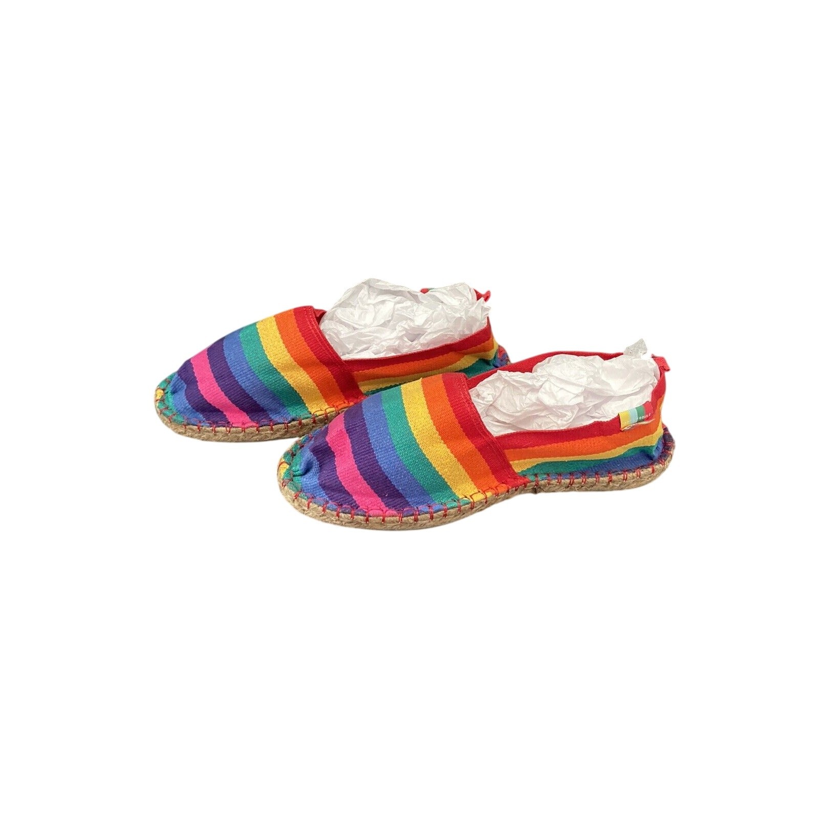 Retro Boho Women Fashion Flats Stripes Rainbow ART OF SOULE Shoes Size 6.5