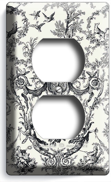 OLD WORLD TOILE VICTORIAN PATTERN HARVES DUCK HUNTING OUTLET PLATE ROOM HD DECOR