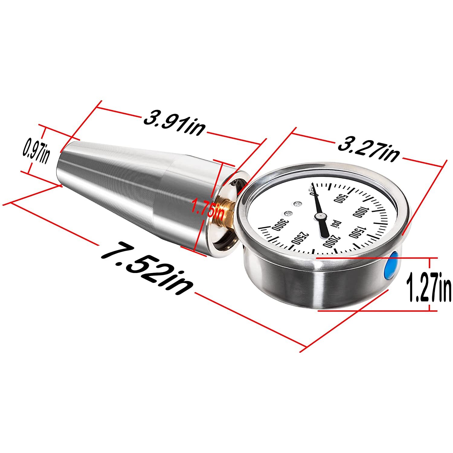 Spindle Drawbar Force Gauge Checker Tool 0-3000PSI For All CAT 40 & Bt 40