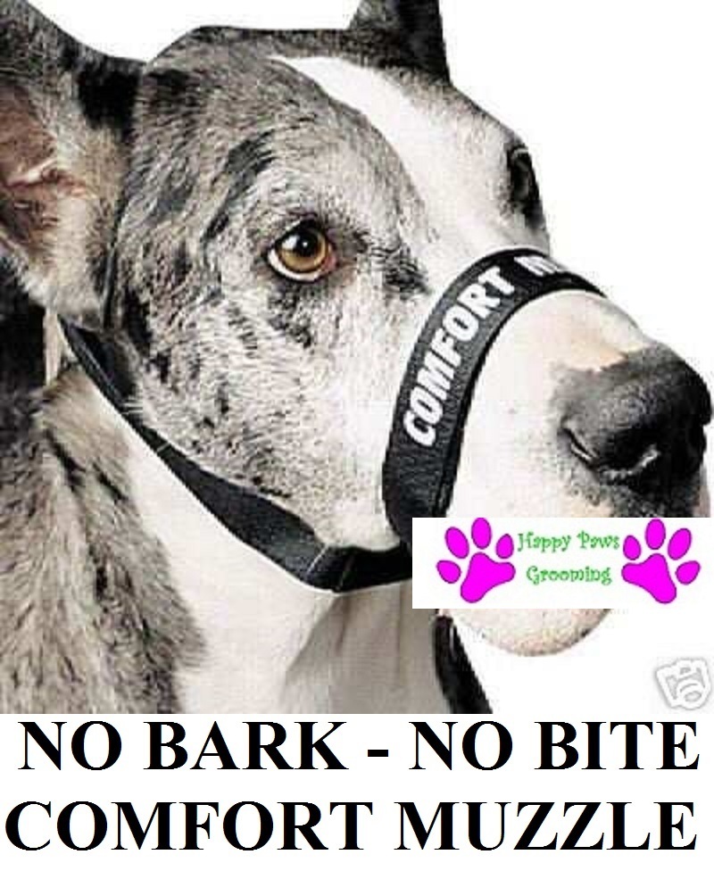 DOG GROOMING TRAINING No Bark No Bite Comfort Easy Fit Adjustable MUZZLE*2pc SET