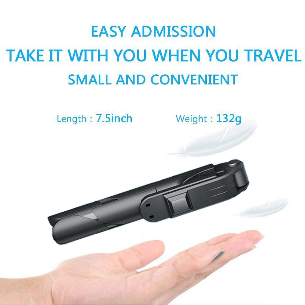 Extendable Wired Remote Self-Pole Handheld Selfie Stick For iPhone Samsung Gold