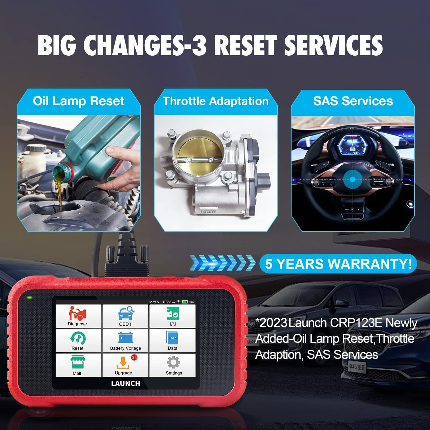 LAUNCH CRP123E OBD2 Scanner ABS SRS Code Reader Check Engine Car Diagnostic Tool