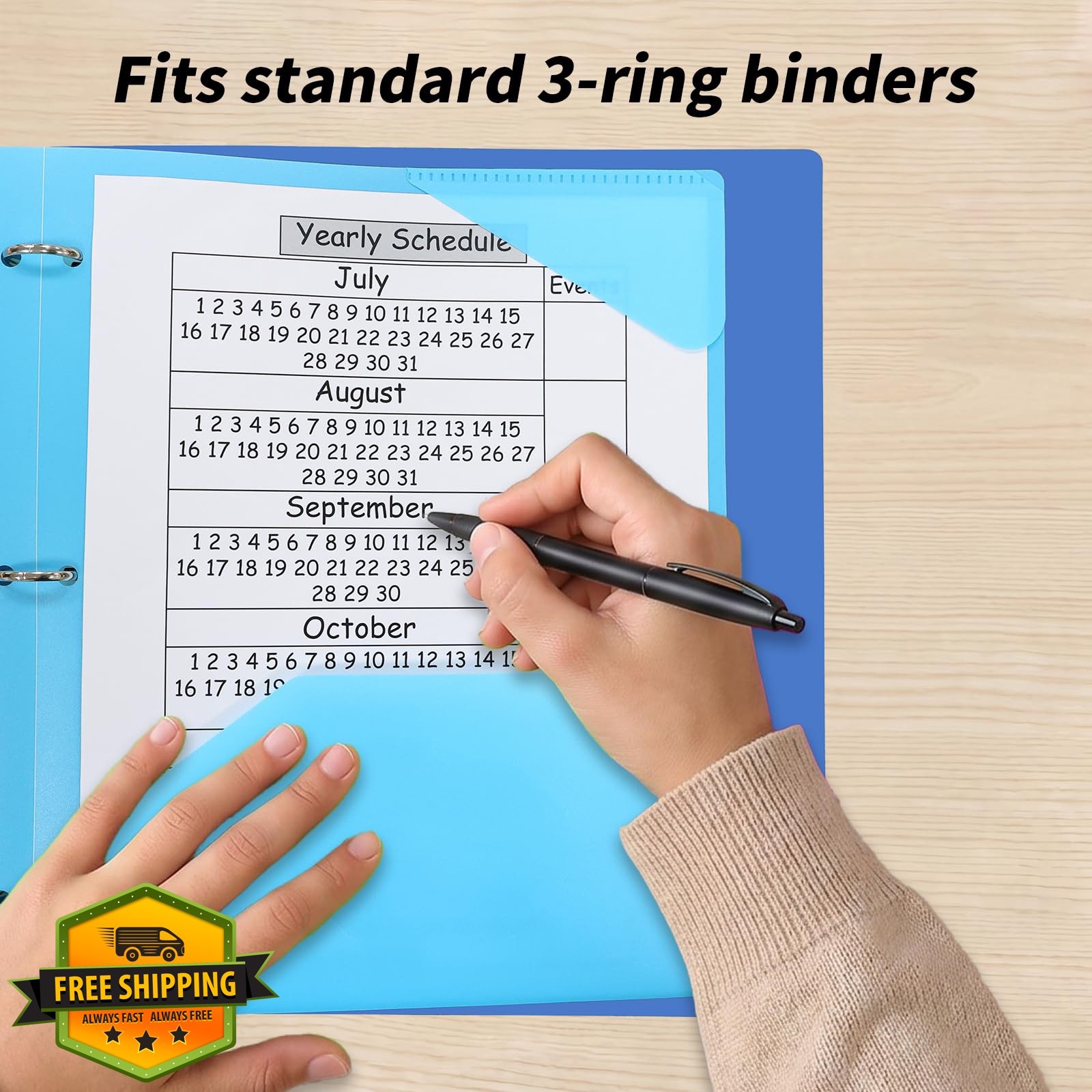ONEKEEP 8 Pack Plastic Folders 2 Pocket