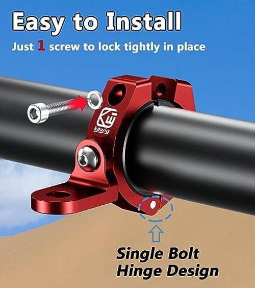 1 PC UTV Whip Light Mount, LED Light Bar Mounting Bracket, Red | Sturdy