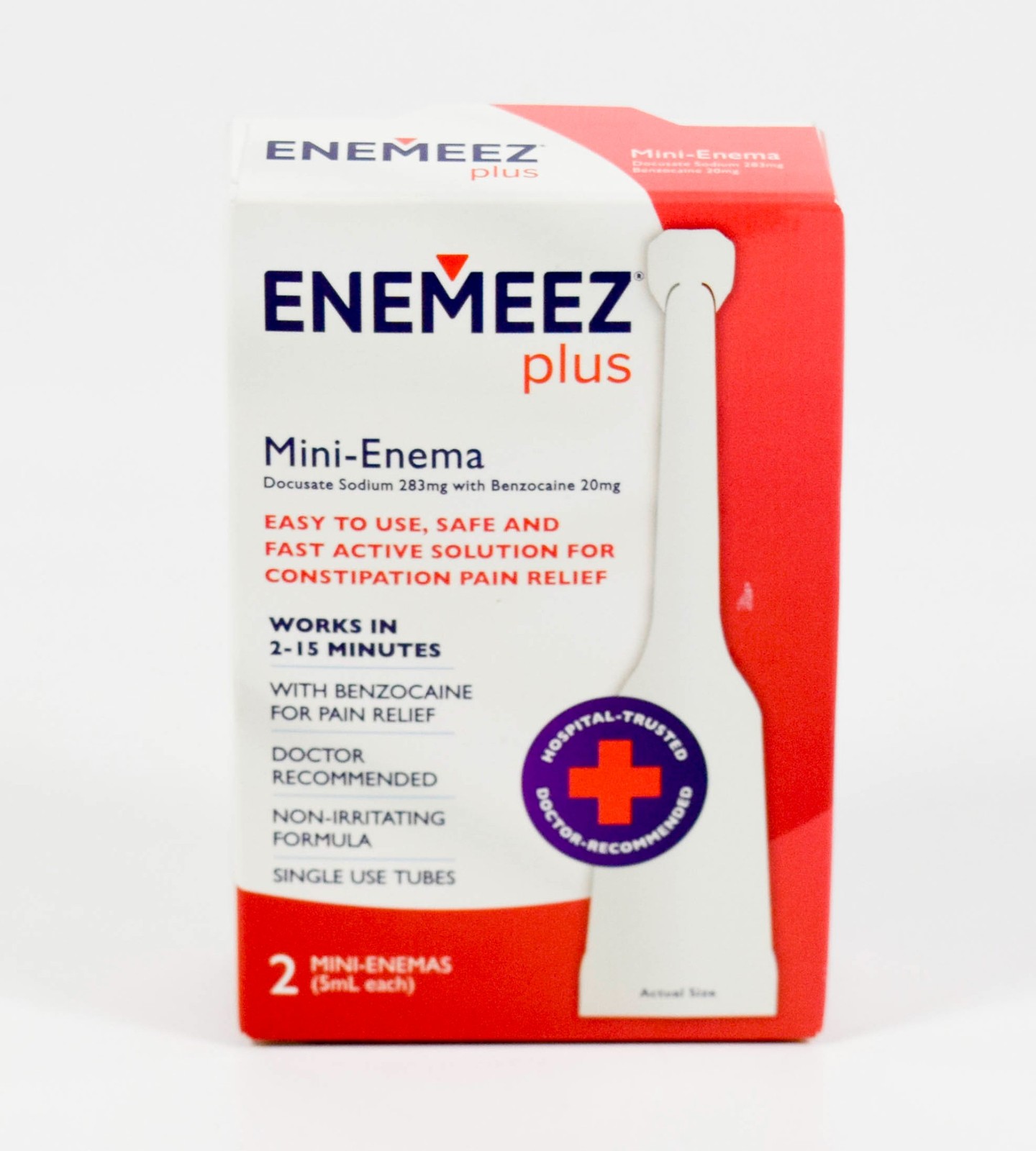 2 boxes ENEMEEZ PLUS 2ct Mini-Enema constipation relief DocuSol NIB 12/2027