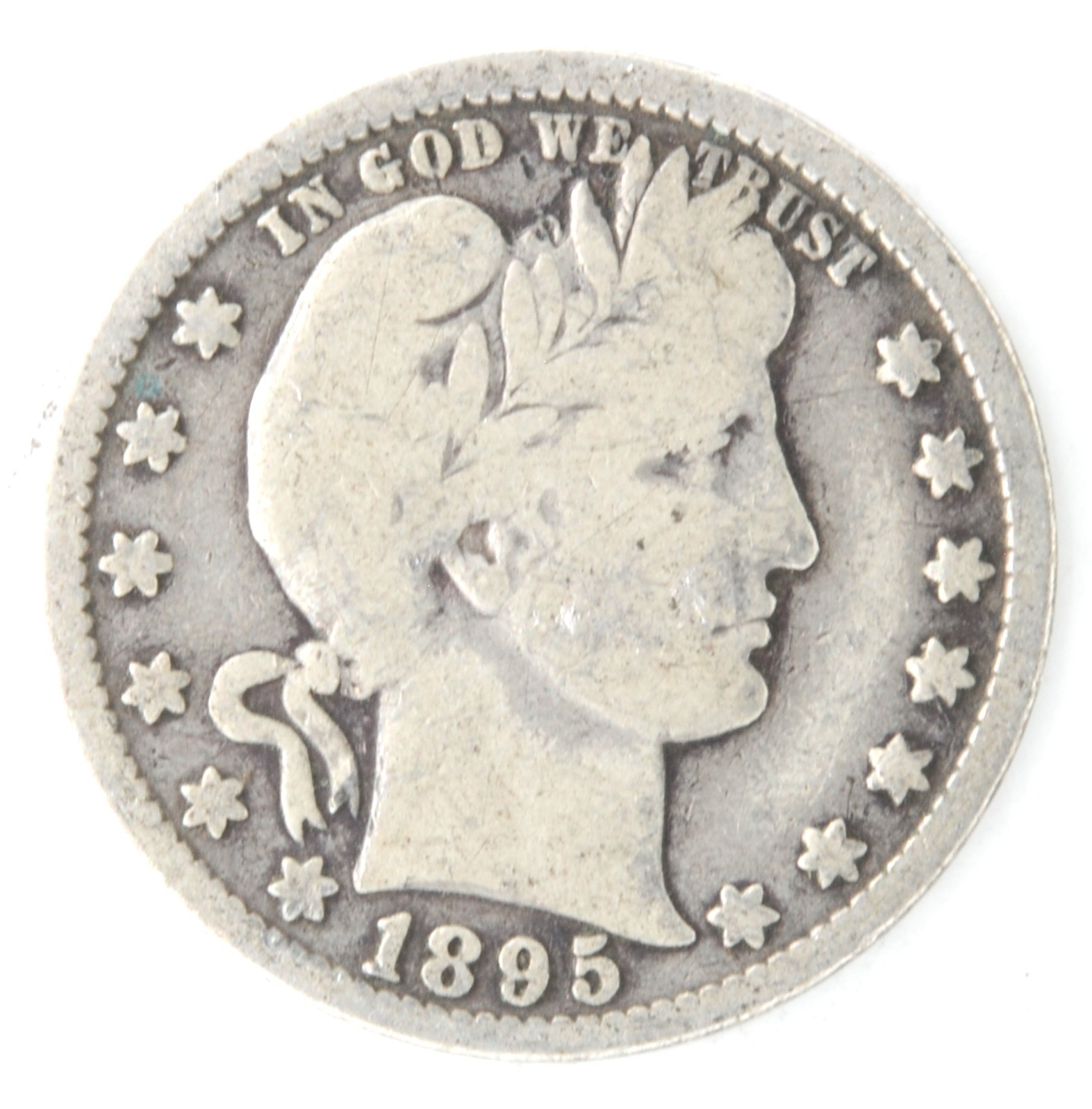 United States 1895-O Barber Quarter 25 Cents 90% Silver New Orleans Mint Coin