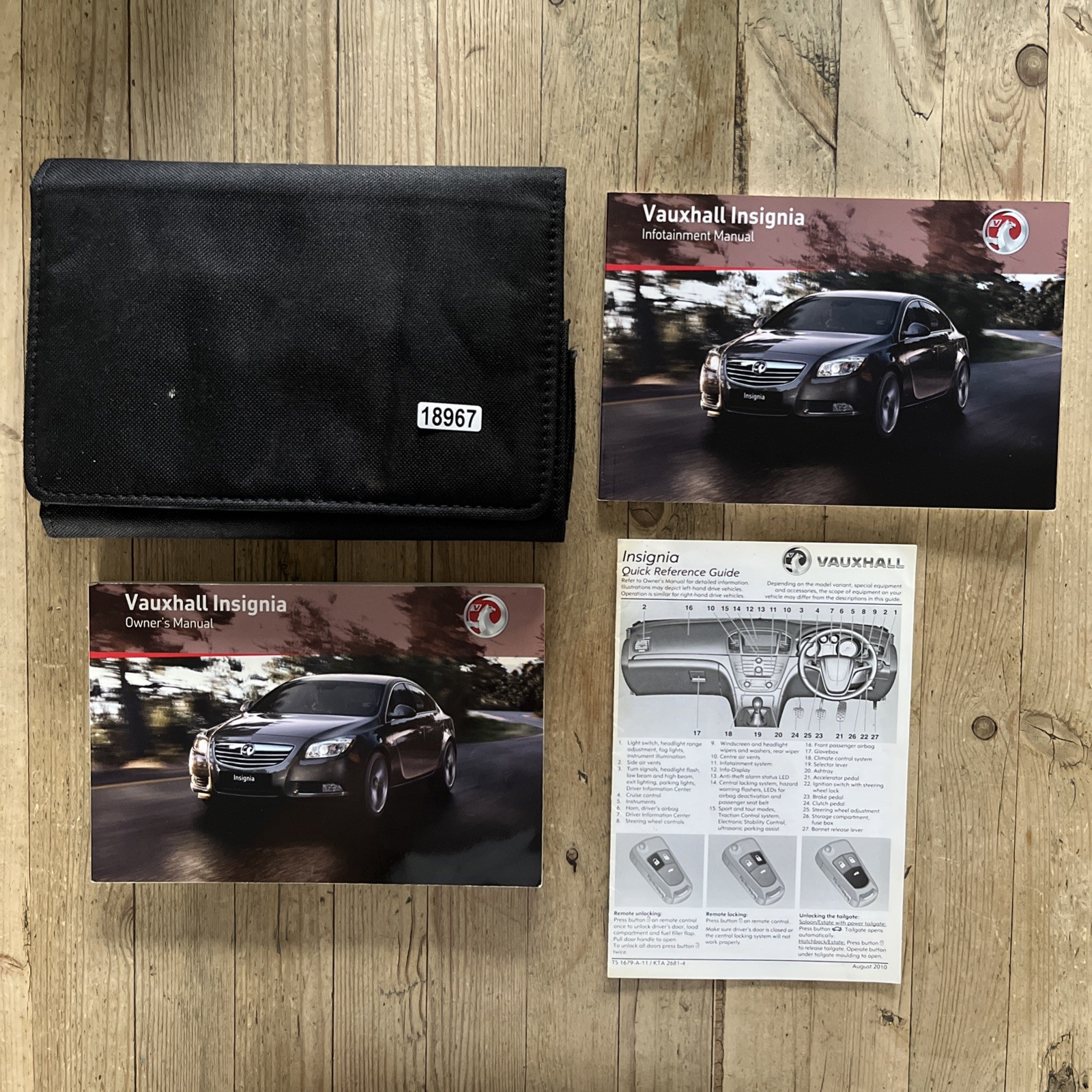 08-13 VAUXHALL INSIGNIA OWNERS HANDBOOK MANUAL + NAVI & WALLET 2010 Ref18967