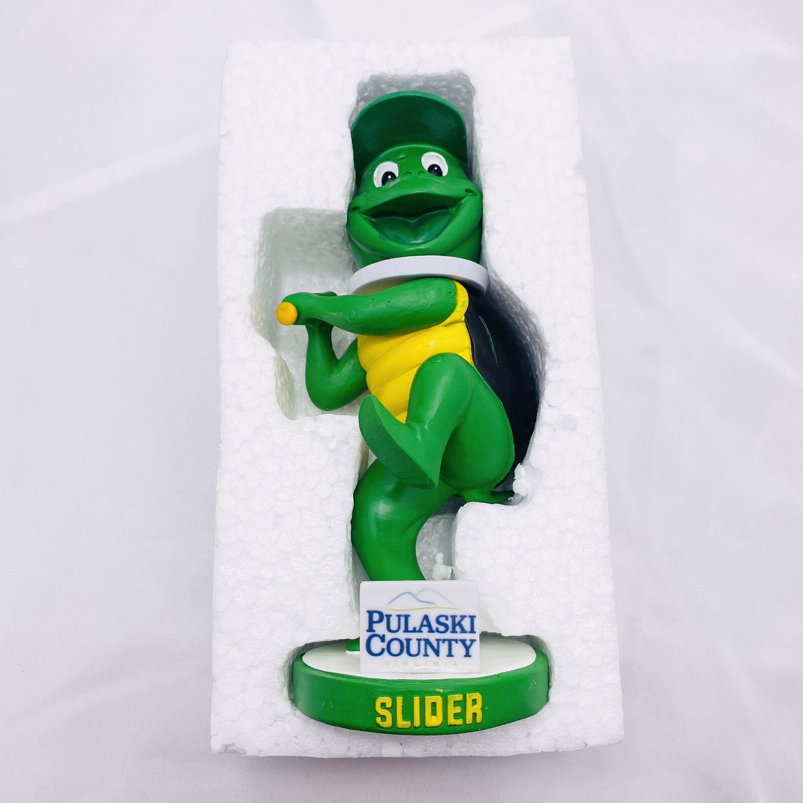 2022 Pulaski River Turtles Slider Mascot Bobblehead Baseball Minor League (Read)