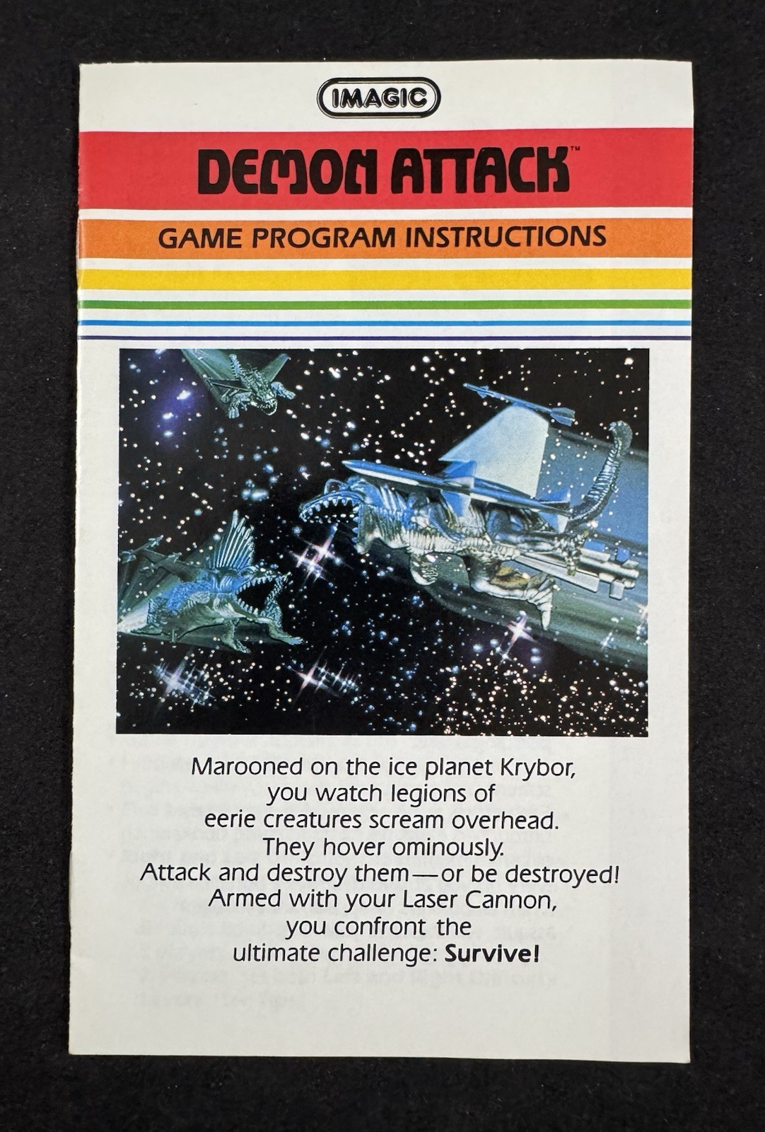 Vintage 1982 iMagic Demon Attack Atari Game Program Instructions - Made in USA