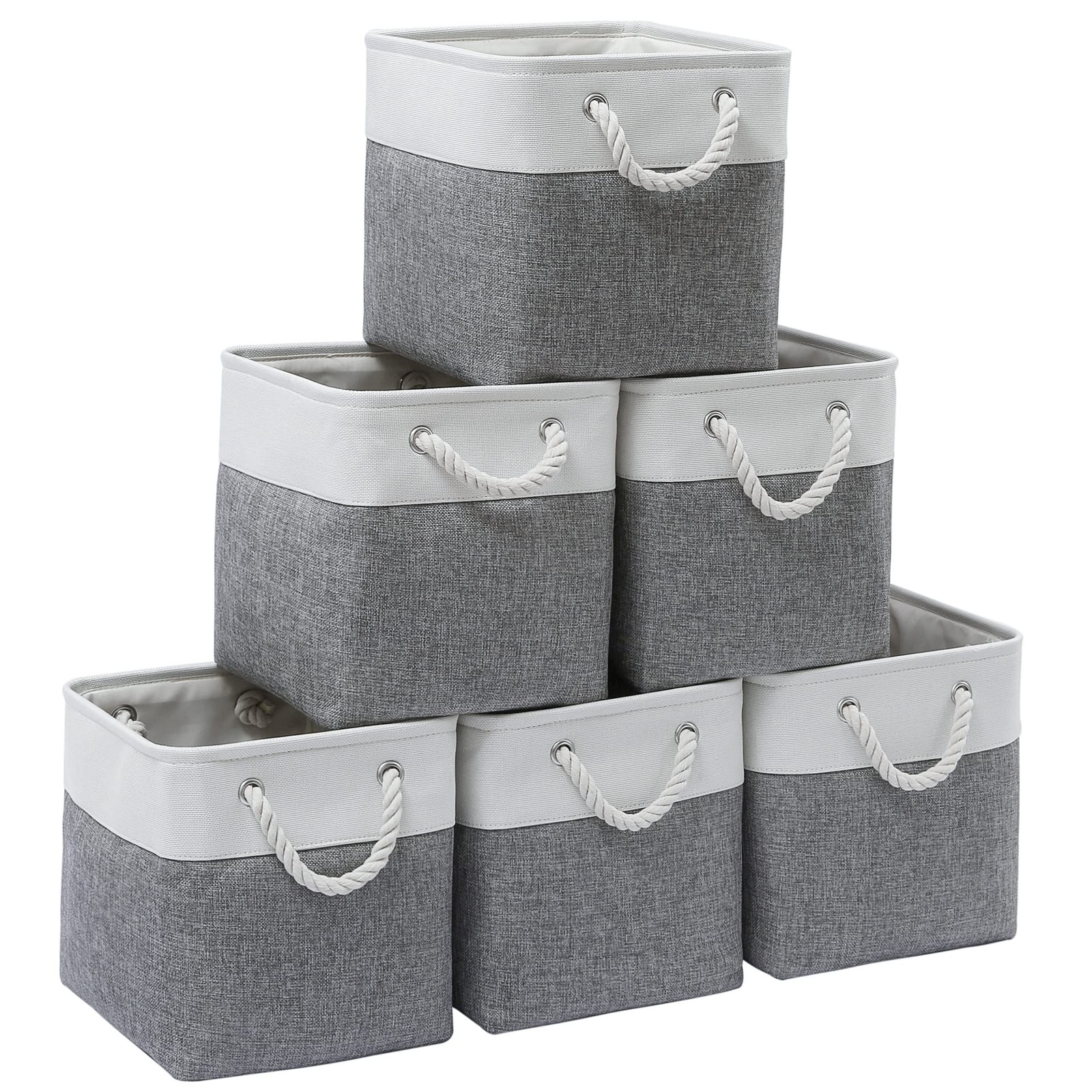 11 X 11 Inch Cube Storage Bins 6 Pack Large Collapsible Fabric Storage Bin With