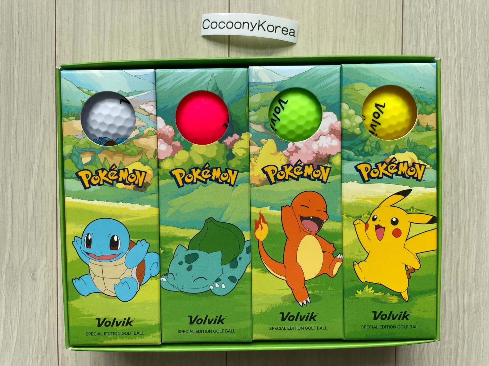 Pokemon Volvik Golf Balls 3-Piece Matte Multicolor 1 Dozen (12 Pack) Green Box
