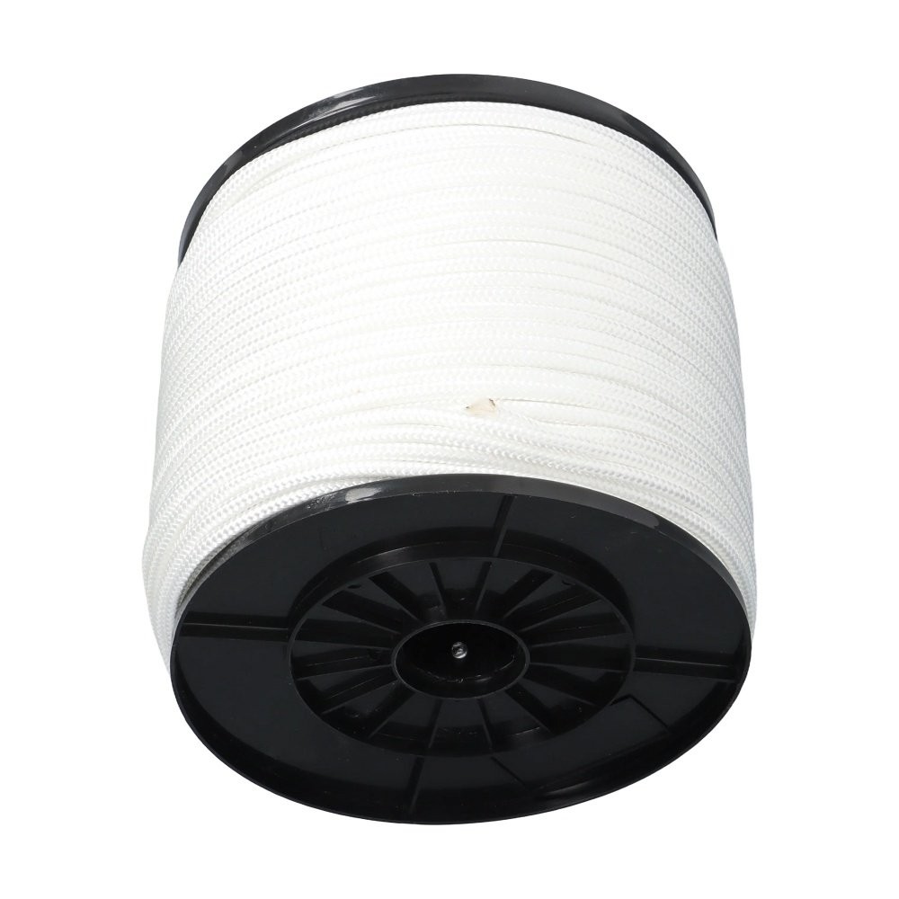 1/4 Inch Nylon Rope 500 Foot Spool 100% Nylon Solid Braid Rope Dyeable White