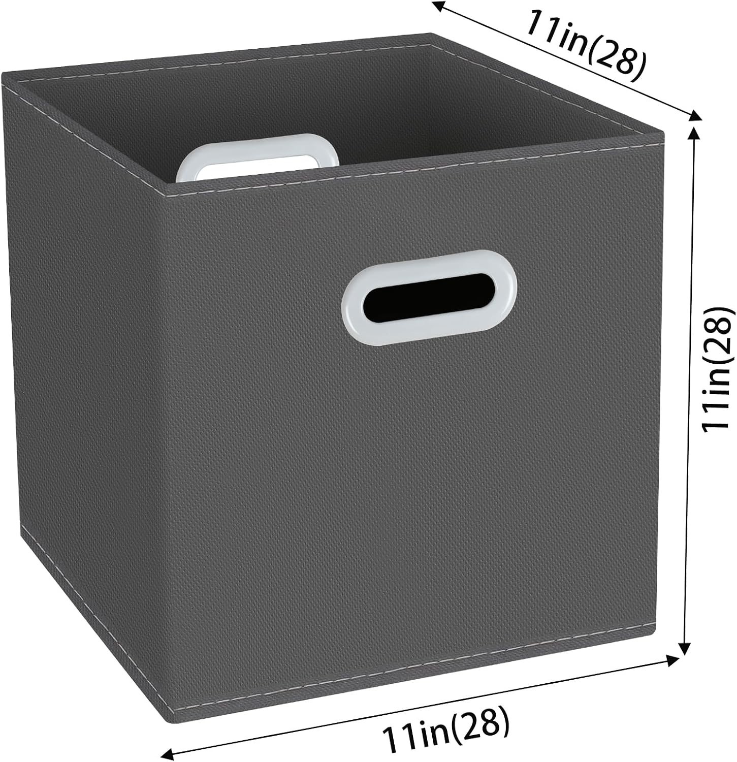 Stylish Gray Fabric Cube Organizers - Foldable, Lightweight, and Space-Saving