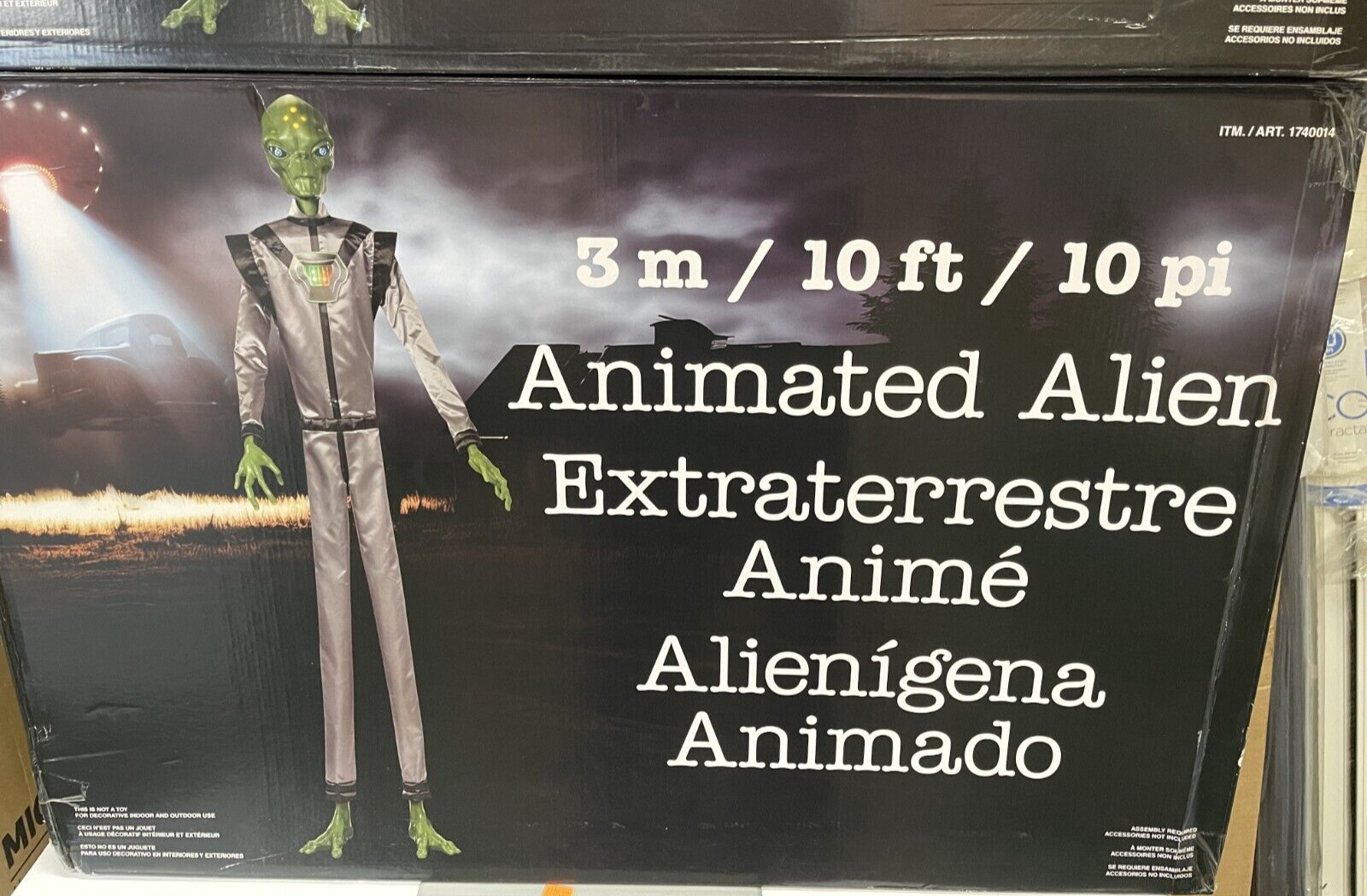 Brand New 10 ft. Tall Animated Alien With Lights And Sounds Halloween Decoration