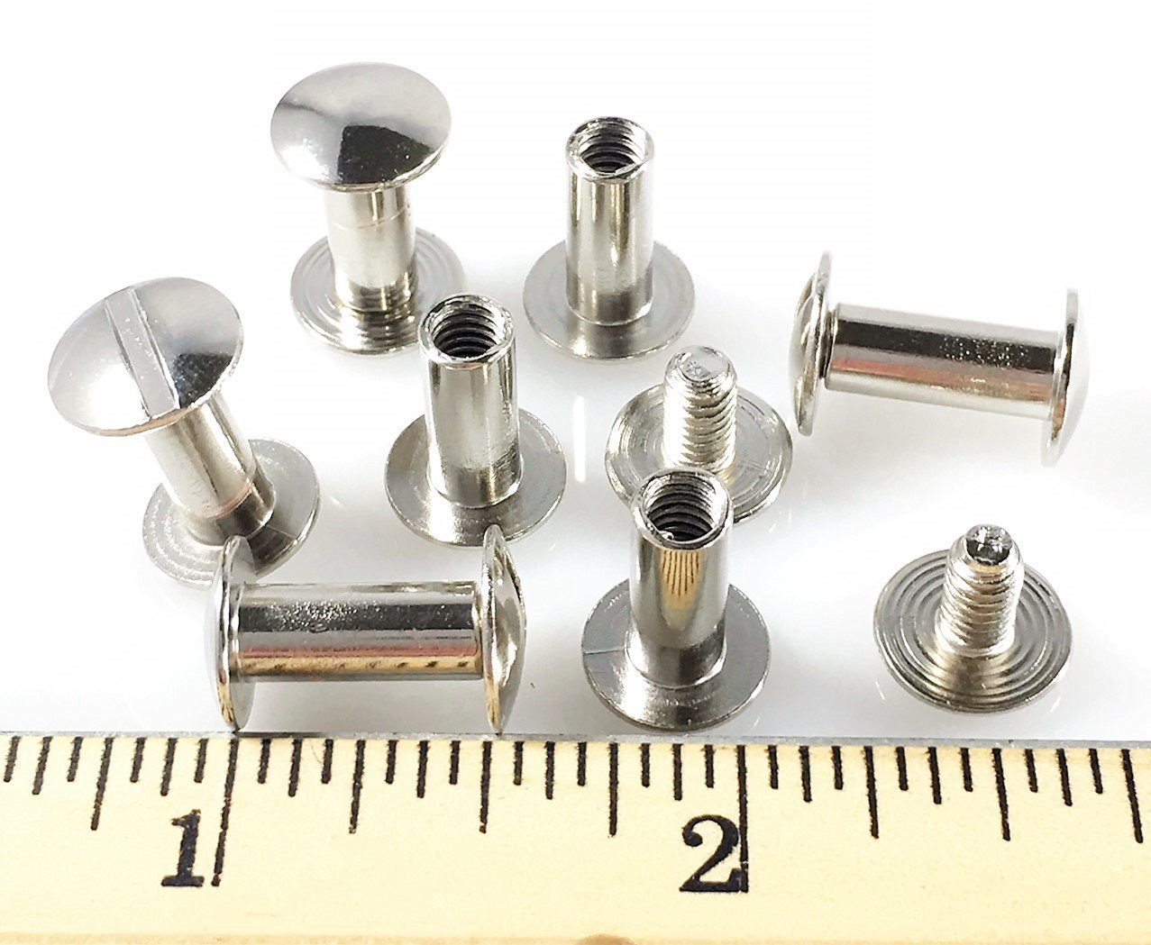 CONCHOS Chicago Screws 1/2" Plain 25 pcs NP SILVER