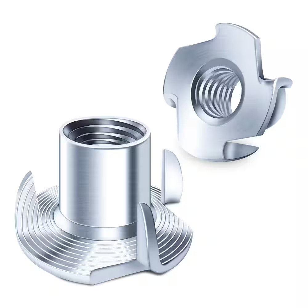 5/16 In.-18 Zinc Plated T-Nuts (60-Pack) for Bolts, Caster Wheels, and Furniture