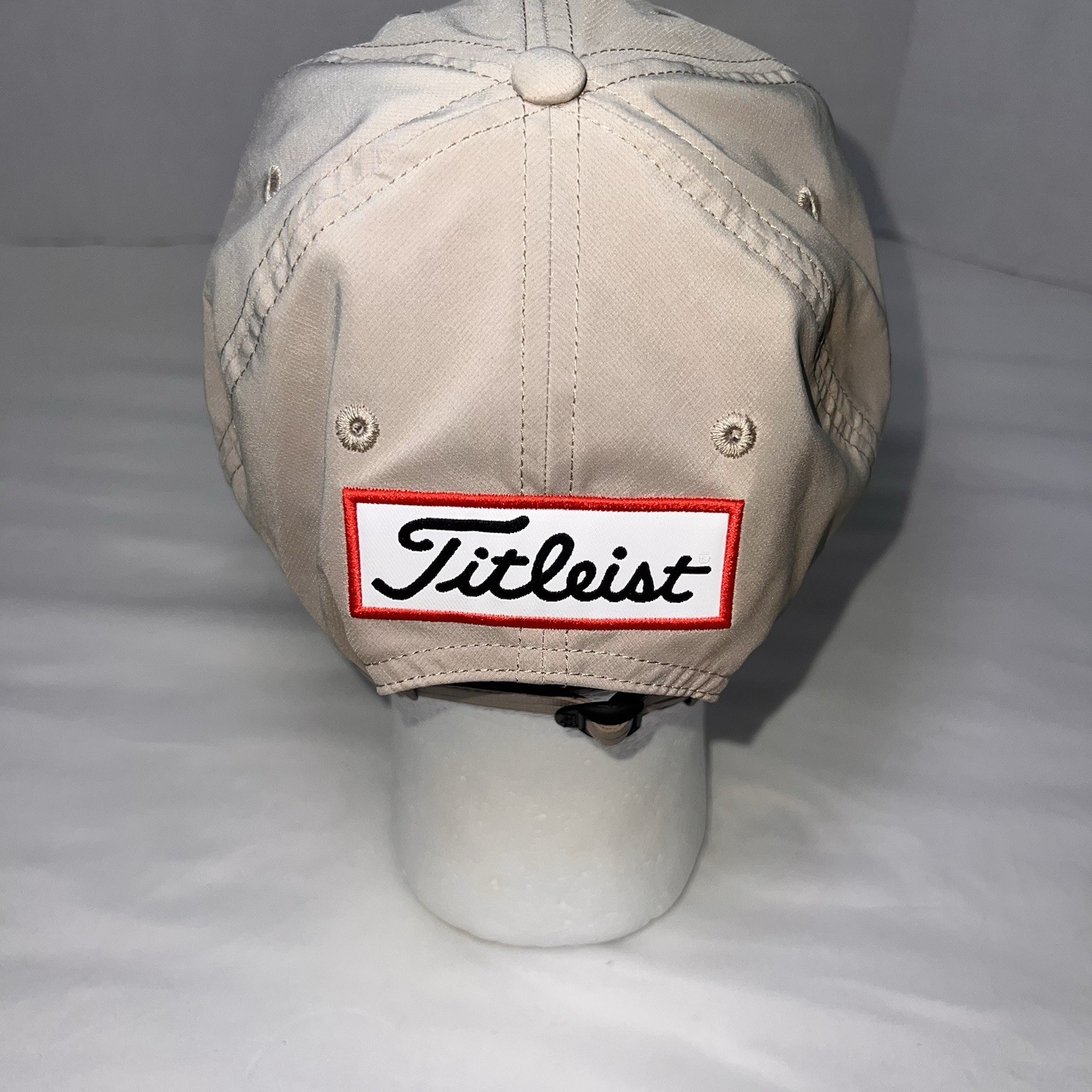 Titleist Footjoy FJ Pro V1 Hat Cap Adjustable Strap Beige Khaki Embroidered Golf