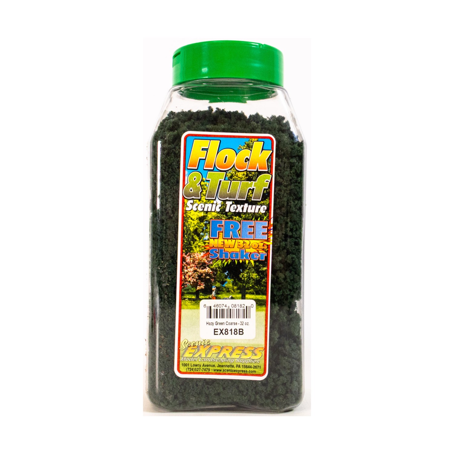 Scenic Express Flock & Turk Hazy Green Coarse w/32oz Shaker Bottle New
