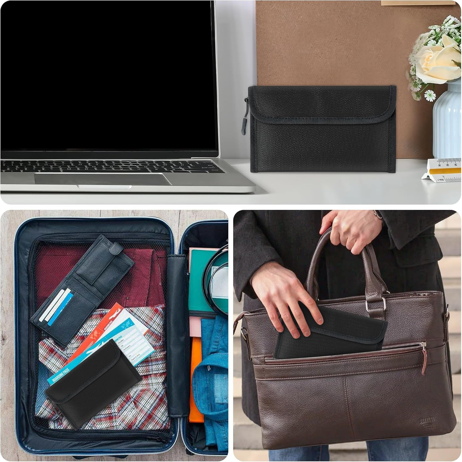 Fireproof and Waterproof Document Bag - 5200°F Resistant Money Storage Solution