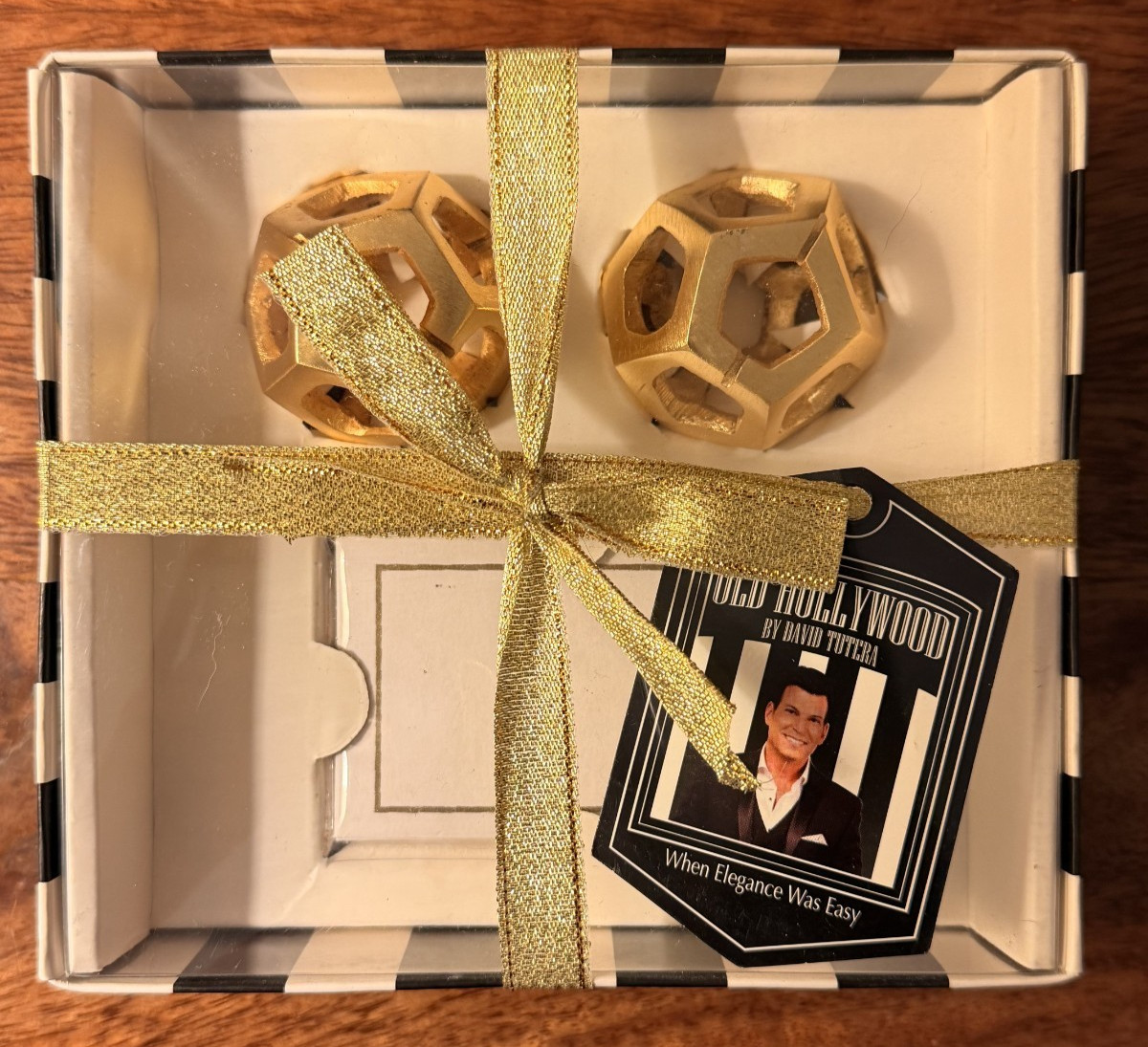 NEW 2 Gold Colored Place Card Holders Old Hollywood By David Tutera