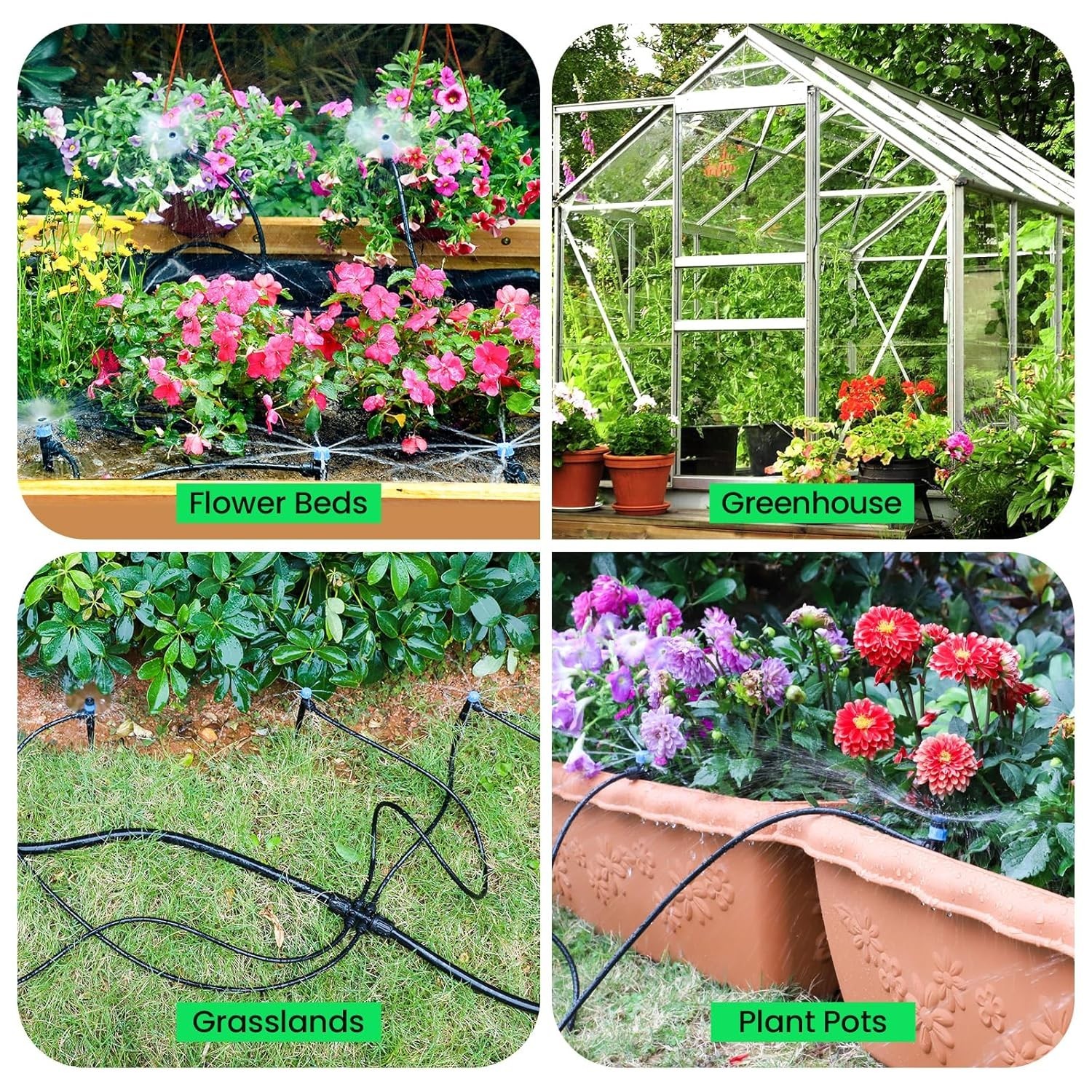 230FT Quick-Connect Drip Irrigation System Kit, Automatic Garden Watering Sys...