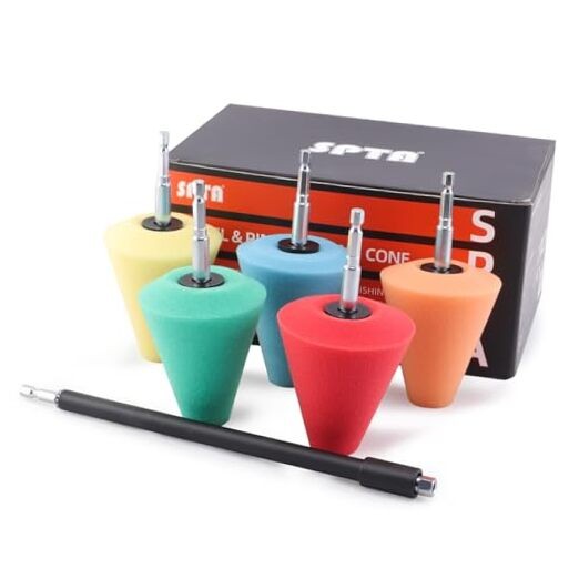 Polishing Cone,  Car Wheel Hub Drill Buffing Sponge Pads Kit, Polishing Ball,