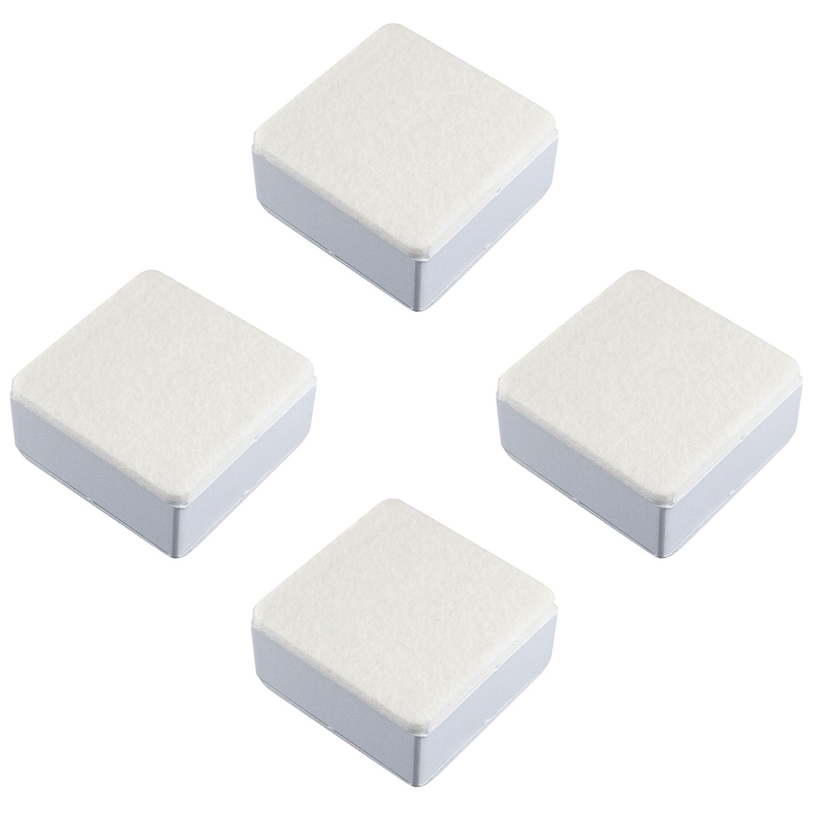 4 PCS White SelfAdhesive Square Furniture Riser Heavy Duty Steel 1.2 Inch