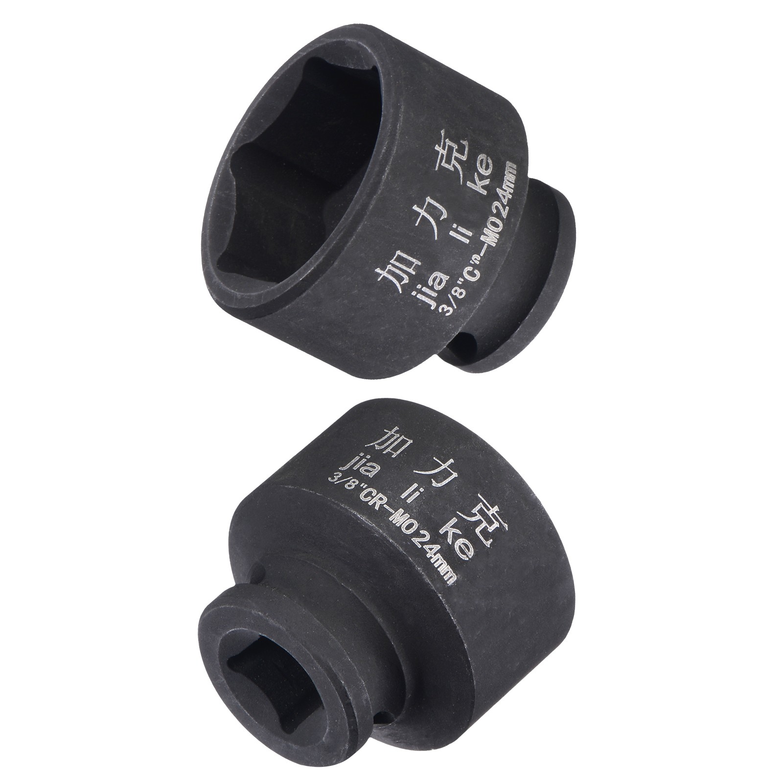 6 Point Impact Shallow Socket 3/8" Drive 24mm CR-MO Steel Hexagonal Round Corner