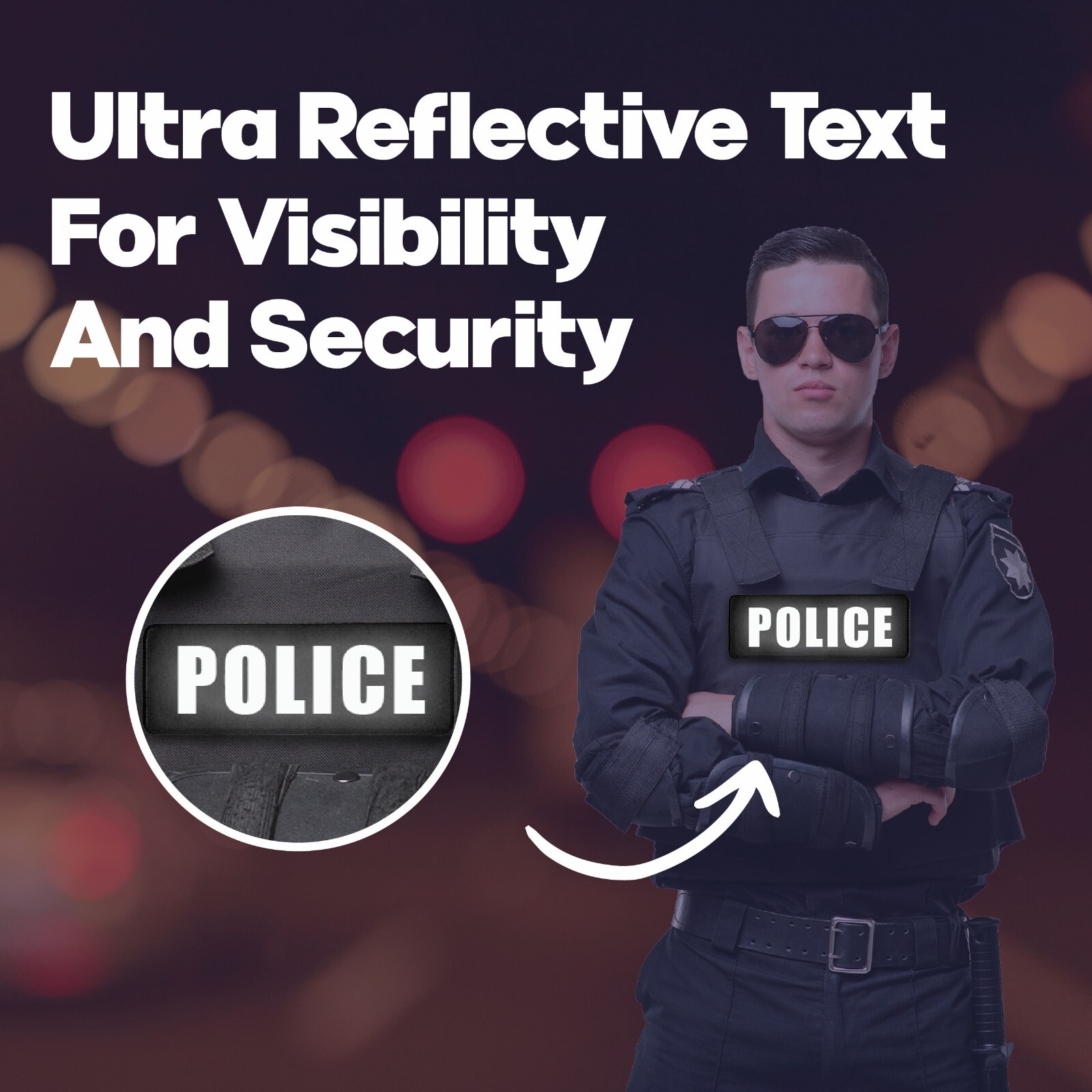 Security Patch – Ultra Reflective Hook and Loop Patch for Tactical Vest
