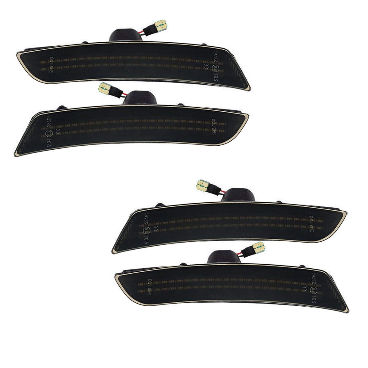 4X Dynamic White LED Side Marker Light Front Rear Set for Chevy Camaro 2016-2023