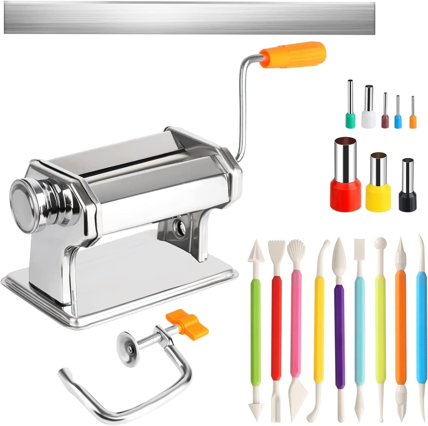 Stainless Steel Polymer Clay Roller Machine Set Includes Clay Presser Machine...