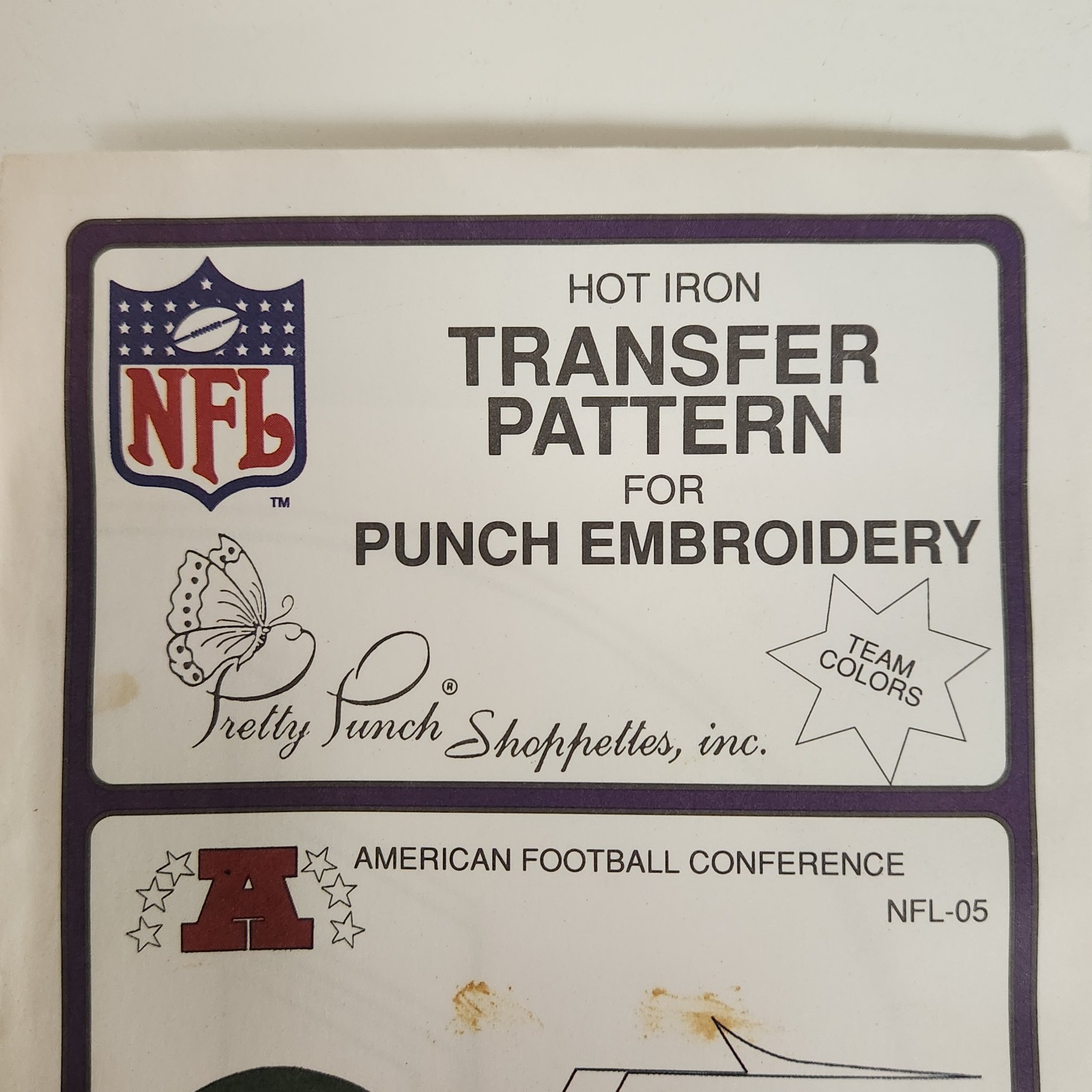 VTG Jets NFL-24 Hot Iron Transfer Pattern For Punch Embroidery NFL Football