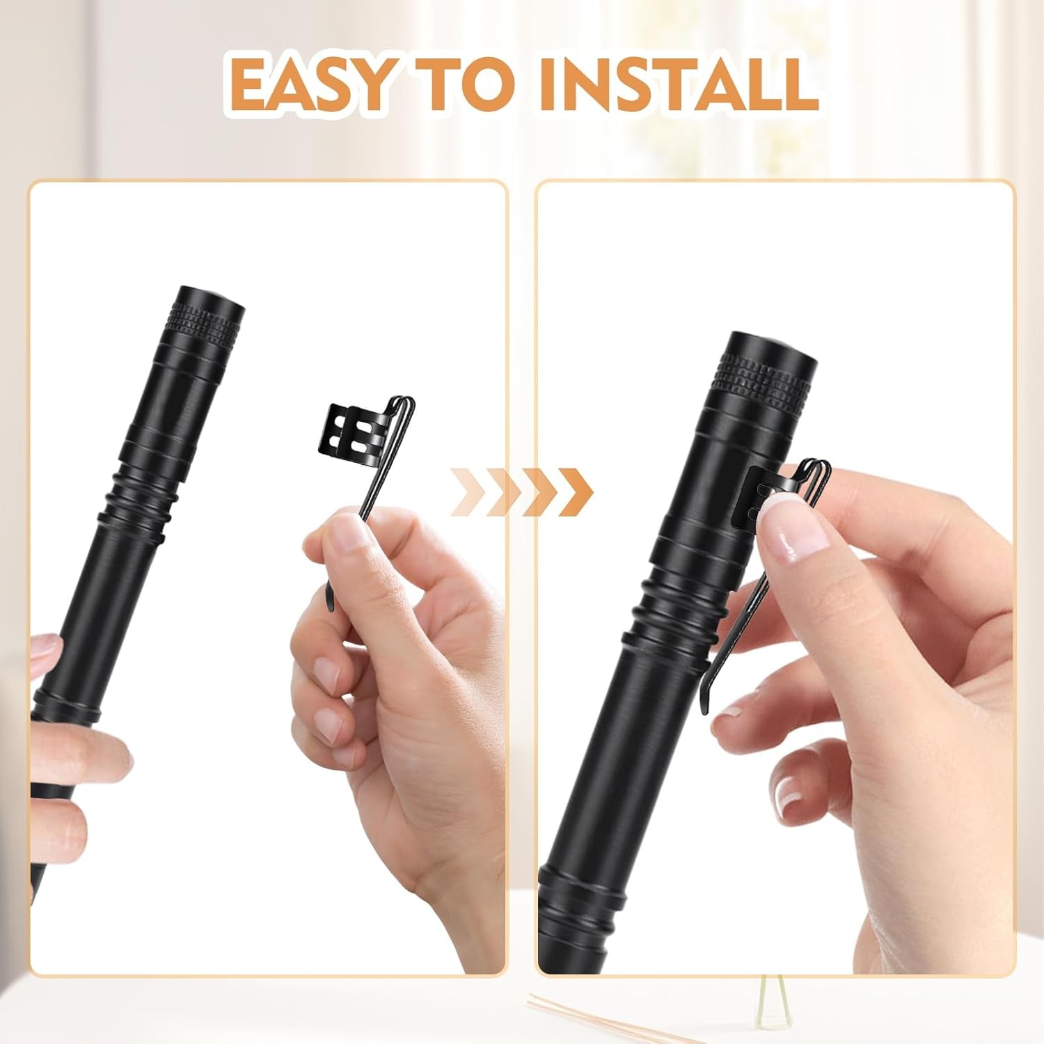 20 Pieces Replacement Flashlight Clip for Removable Accessories, Black
