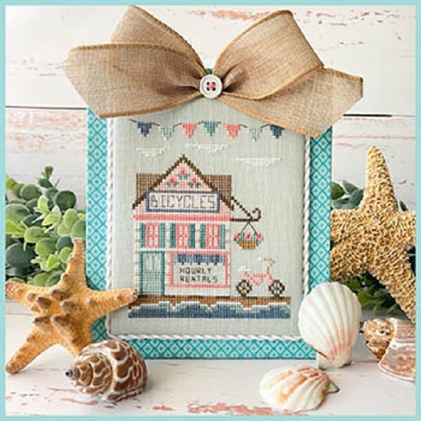 Beach Boardwalk-Bike Shop~Country Cottage Needleworks