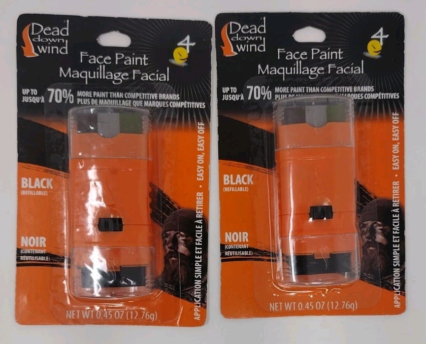 Dead Down Wind Hunting Camo Face Paint 4 Color System Black Camo Lot Of 2