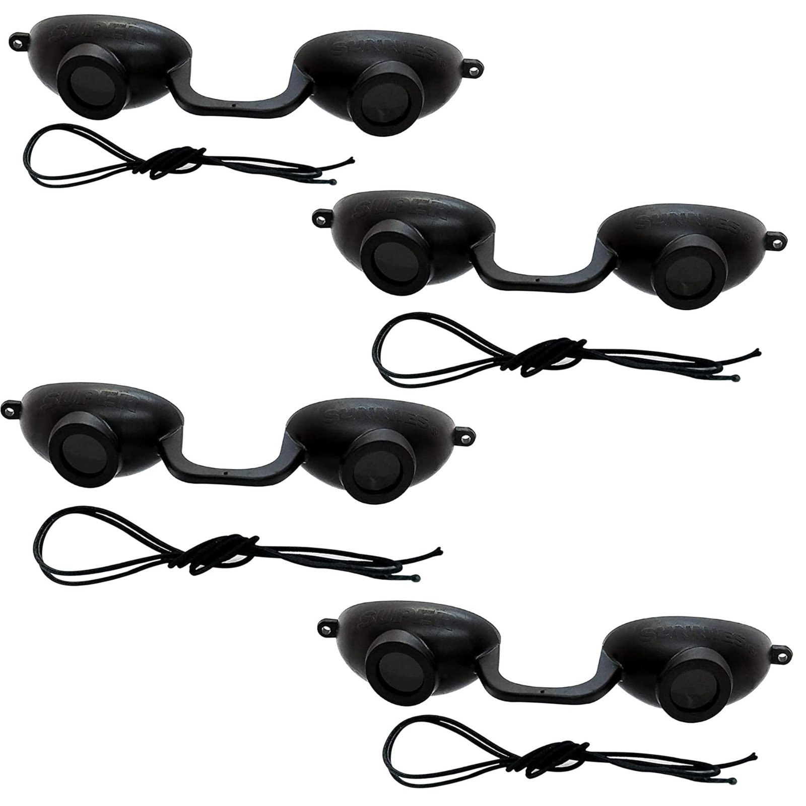 Super Sunnies EVO FLEX Tanning Bed Goggles Red 4 Count (Pack of 1), Black