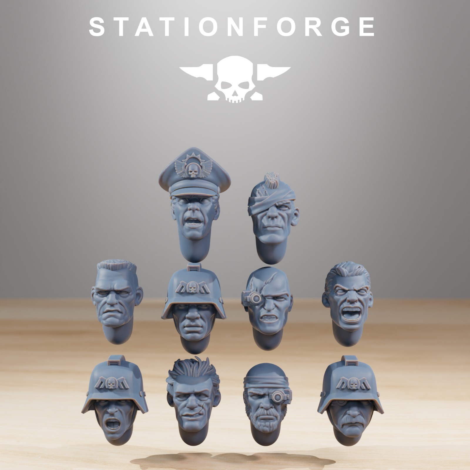 Grim Guard Combatants (10 Models) 3D Printed Miniatures Station Forge 16k