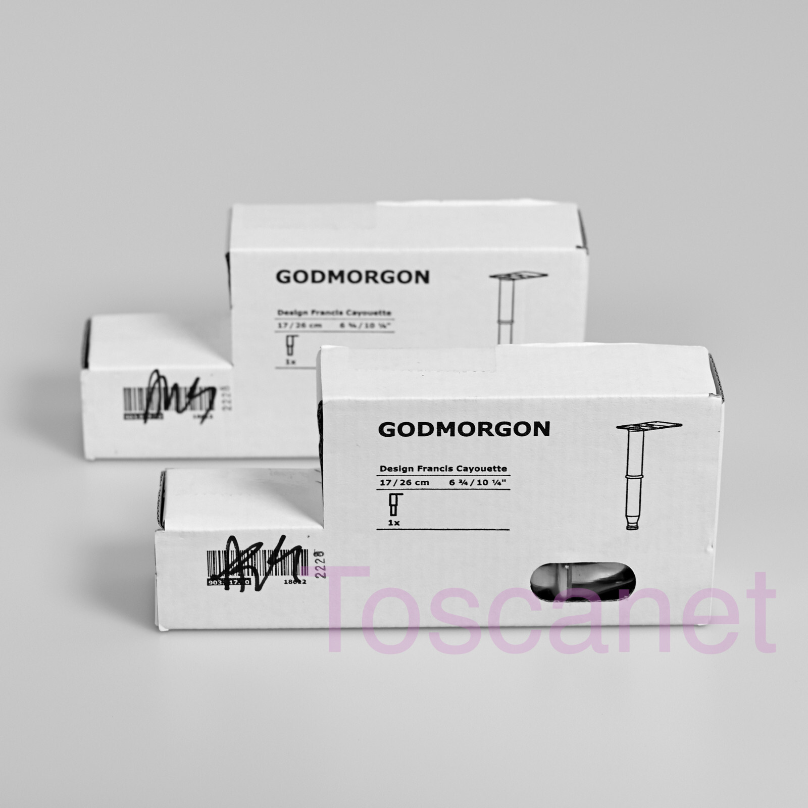 2 Ikea GODMORGON Leg 6 3/4" - 10 1/4 Adjustable Round/Stainless Steel 903.917.30