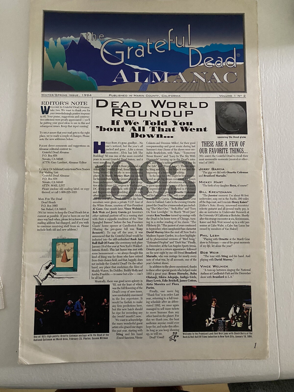 Grateful Dead Almanac Lot Of 9 Issues