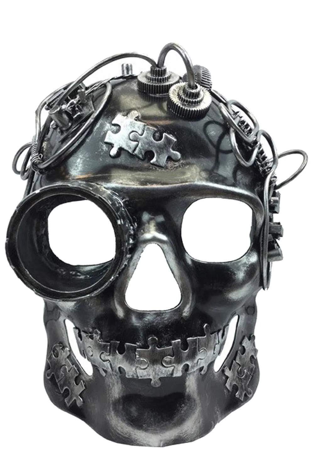 Brand New Steampunk Silent Fury Mask (Silver)