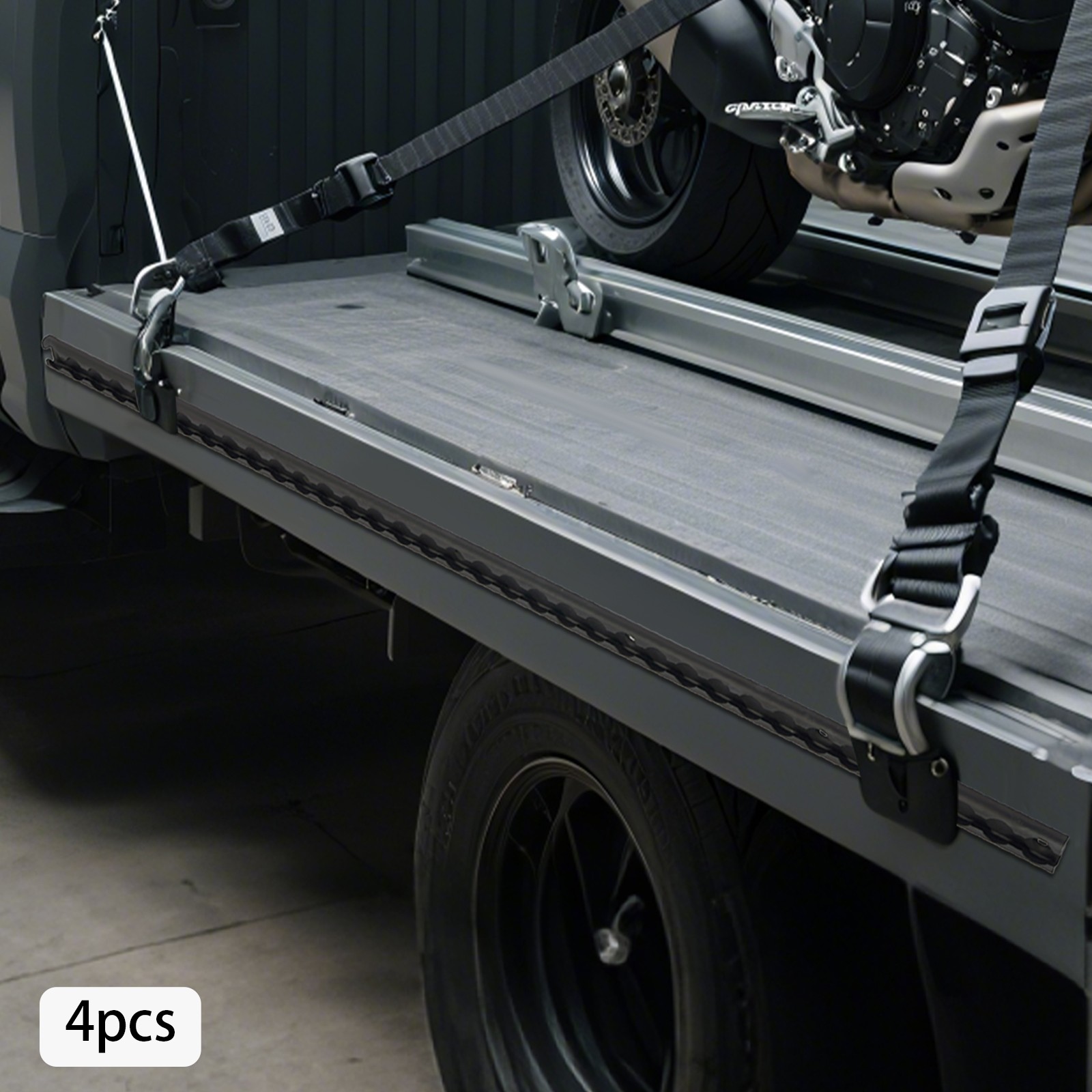 3FT L-Track Rail Black L-track Rail for Truck and Trailer, 4PCS Truck Bed Rails