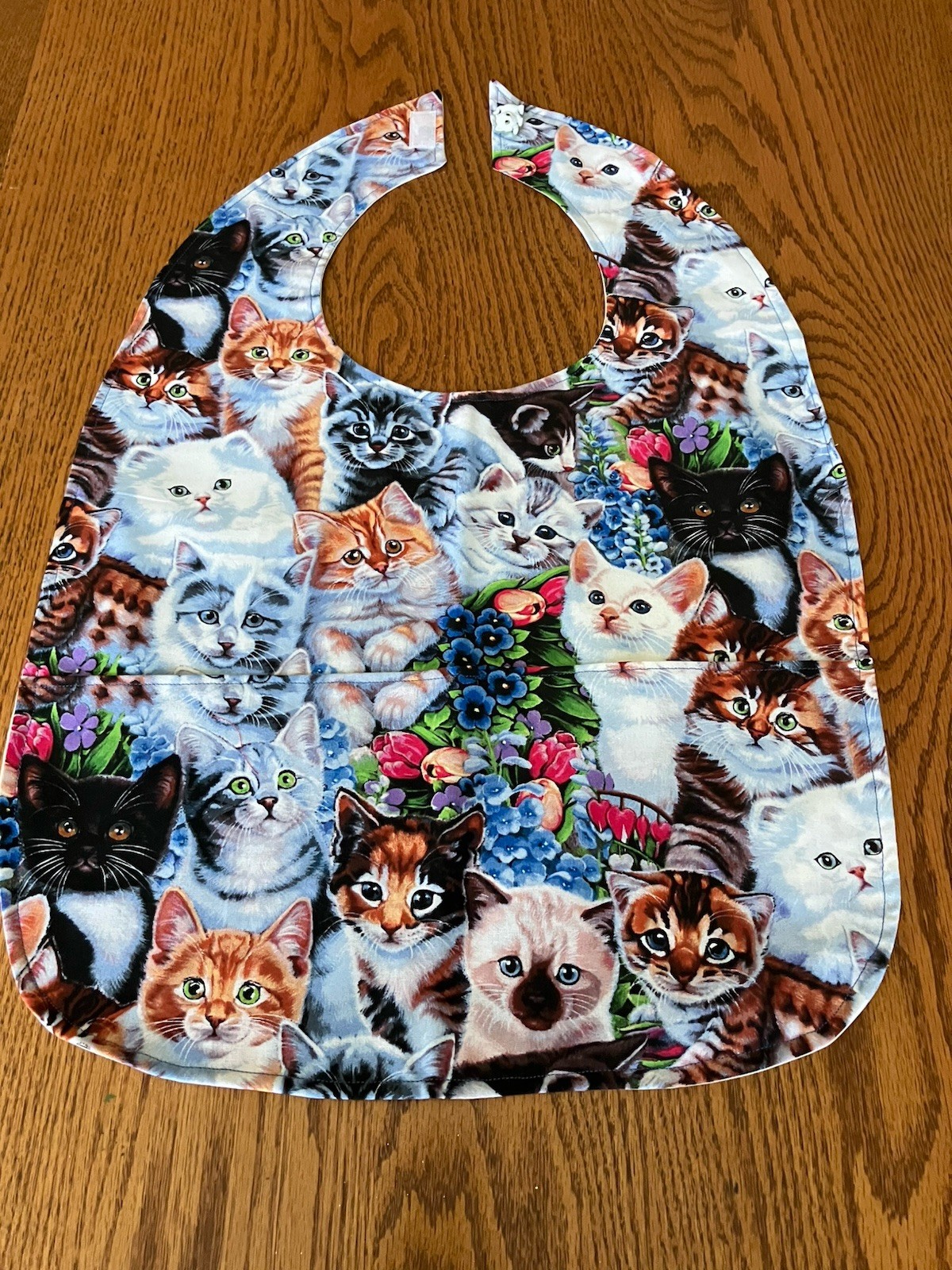 Adult Bib Clothing Protector with Pockets Handmade Elderly Handicapped Disabled