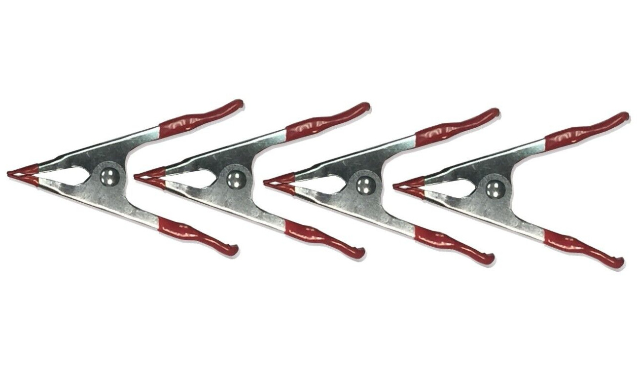Set Of 4 Heavy Duty 4" Long Spring Clamp Spring Metal Soft Poly Vinyl Tips