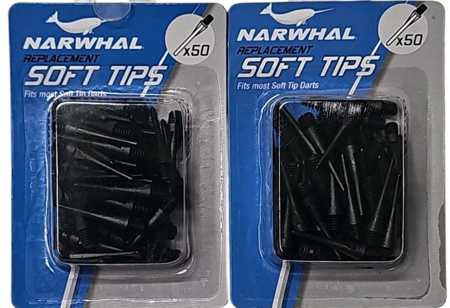 Narwhal Soft Tips Replacement for Darts 50 Count - Lot Of 2 Packs New
