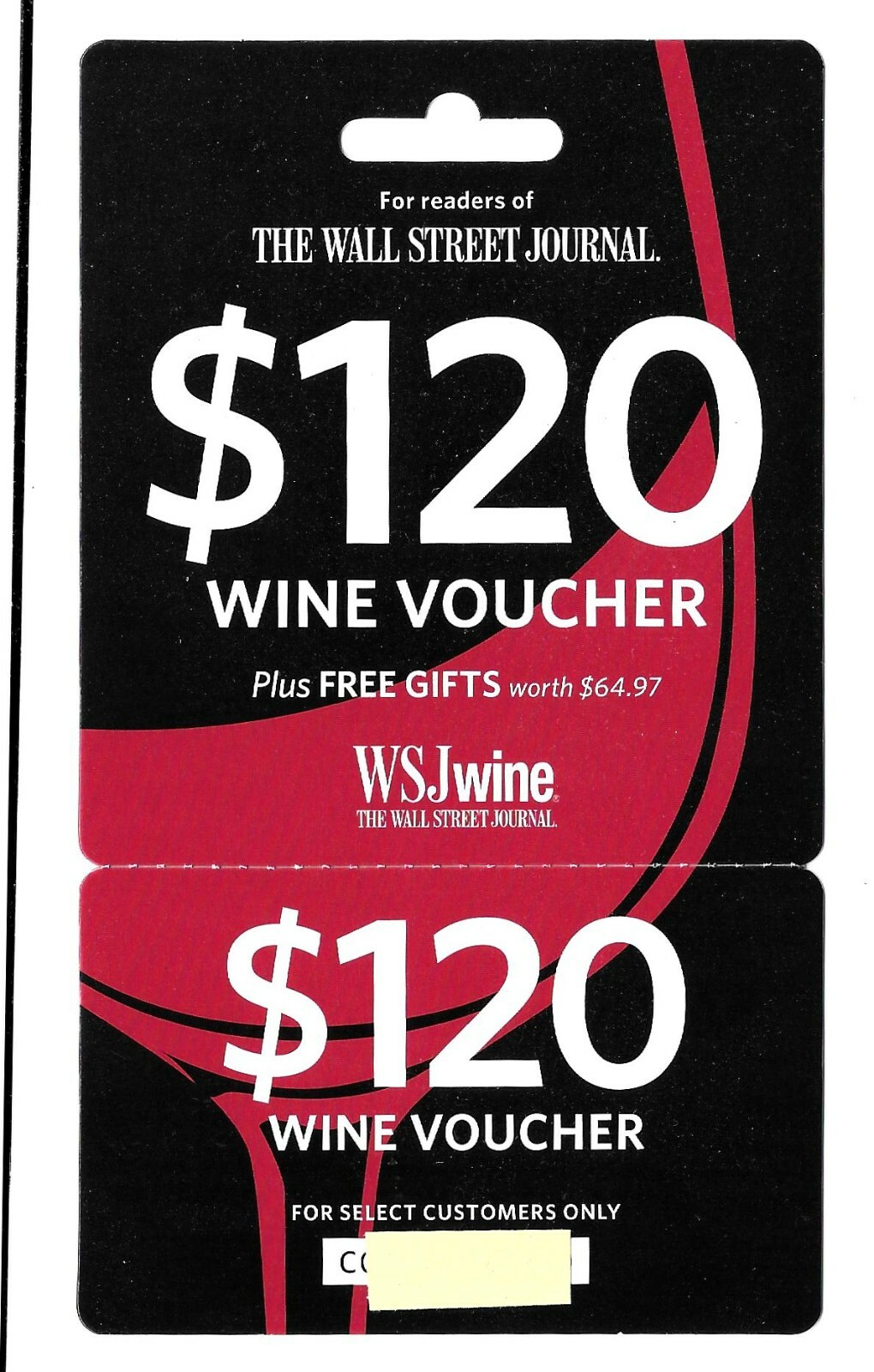 $120 Wall Street Journal WINE Voucher Gift Card + FREE GIFTS WSJ TOP 12 WINES