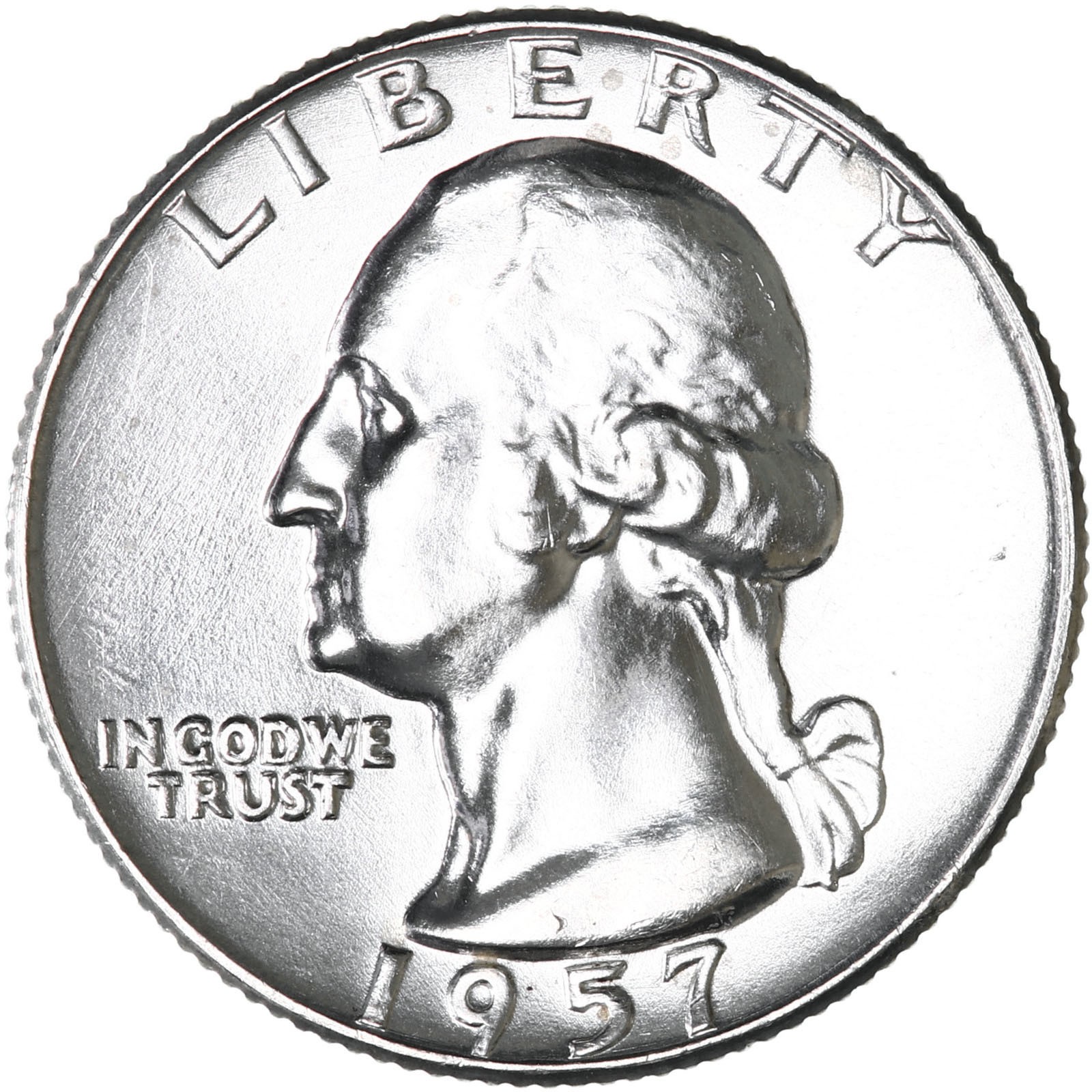 1957 D Washington Quarter 90% Silver BU US Coin