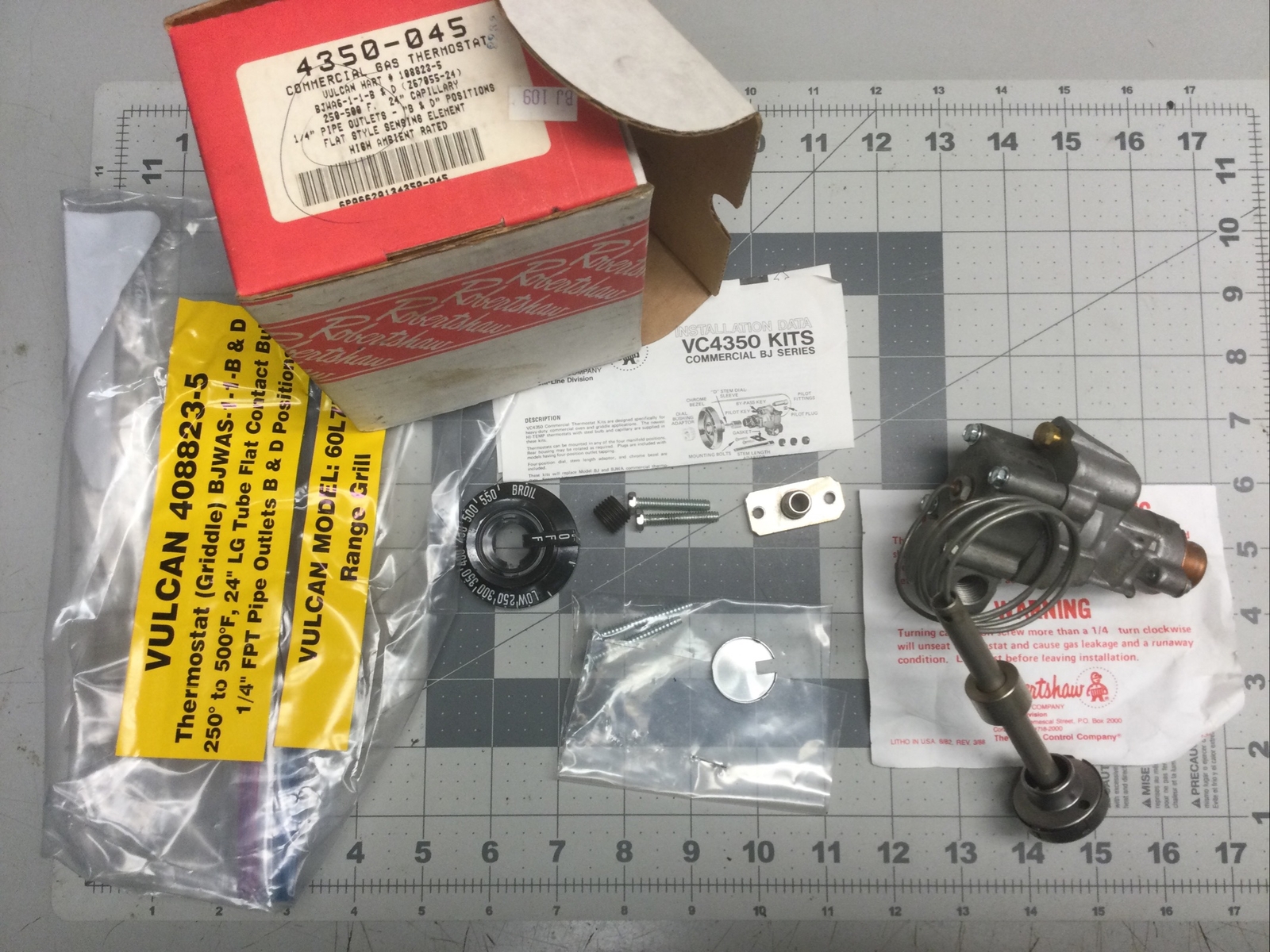 408823-5, Thermostat 250°-500°, 24”LG Tube Contact Bulb, 1/4” FPT Pipe, (LXB8B)