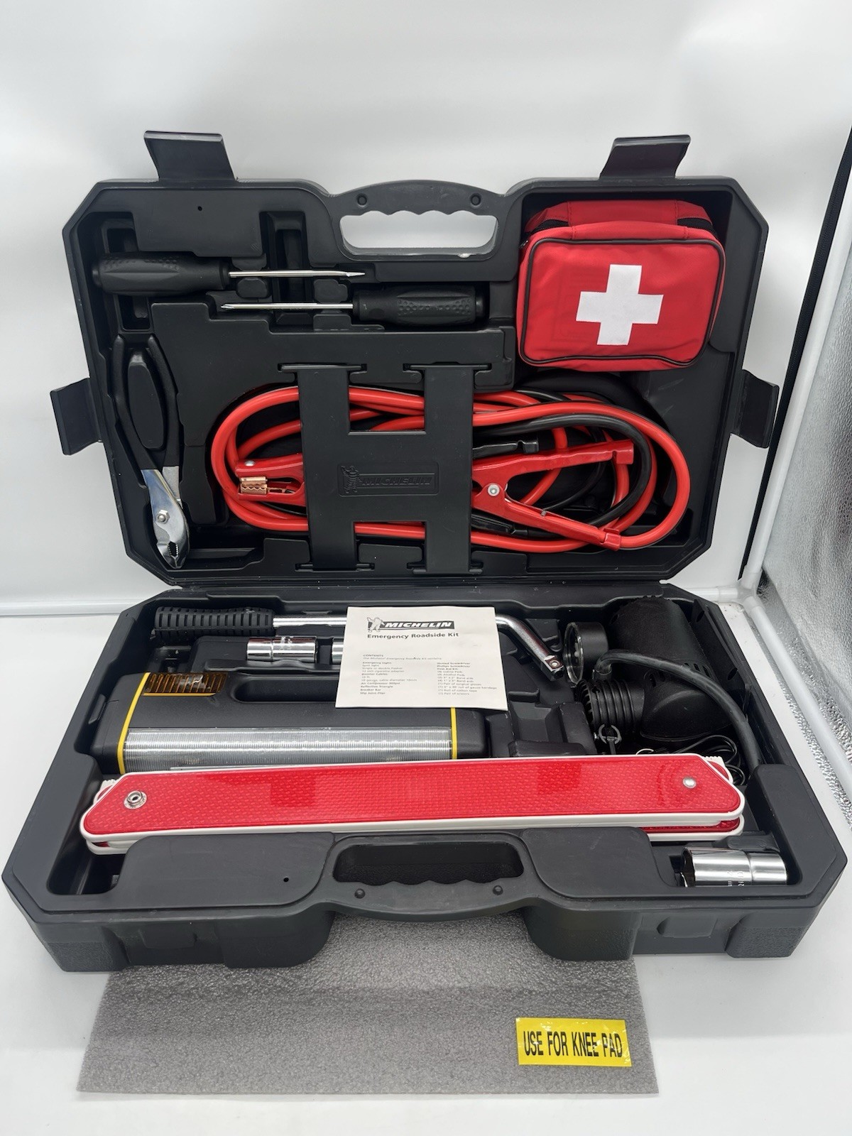 Michelin Premium Emergency Roadside Kit HD Cables Tools Air Compressor/Open Box
