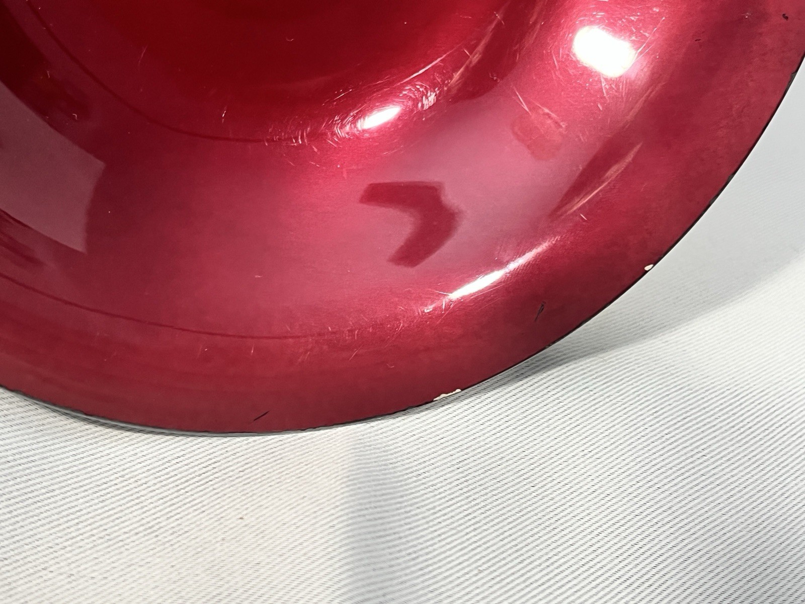 Reed & Barton 141 Red Enamel on Silverplate Footed Compote Dish